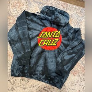 Santa Cruz Skateboards Black Tie-Dye Hoodie